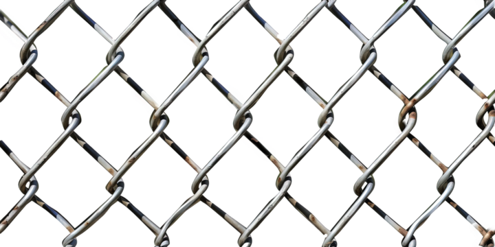 Chain link fence with transparent background