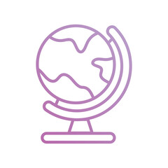 globe icon with white background vector stock illustration
