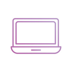 laptop icon with white background vector stock illustration