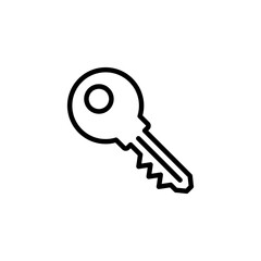 Key icon vector isolated on white background. Key vector icon. Key symbol. security