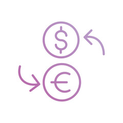 Obraz premium currency exchange icon with white background vector stock illustration