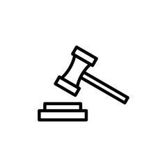 Gavel icon vector isolated on white background. Hammer icon vector. Judge Gavel Auction Icon Vector. Bid