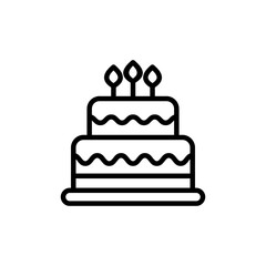 Cake icon vector isolated on white background. Cake vector. Birthday cake icon