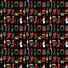 かわいいクリスマスのイラストパターン