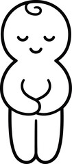 Cute and simple baby line icon, hand drawn cartoon doodle drawing.