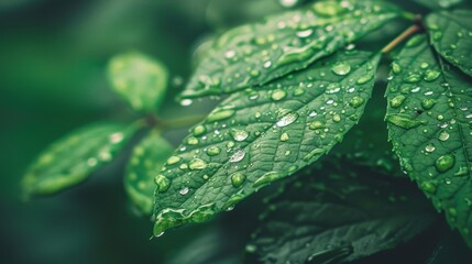 Raindrops on a leaf    AI generated illustration