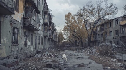 Reconstruction Efforts Cinematic shots showcasing efforts to rebuild and reconstruct areas affected by the conflict symbolizing  AI generated illustration