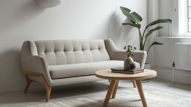 Scandinavian-inspired furniture with clean simple lines   AI generated illustration