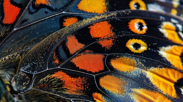 The intricate patterns on a butterflys wing up close    AI generated illustration