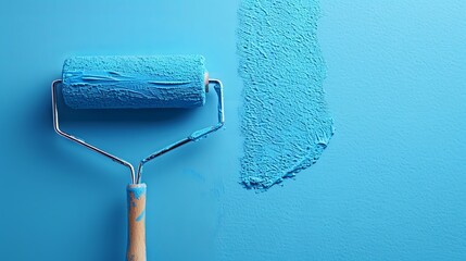 Paint wall with roller banner wallpaper background