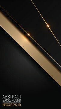 Elegant Line on Black Background, Smartphone Wallpaper, Dynamic Shimmering Light in Metallic Luxury Abstract Image for Website Templates, Flyers Branding