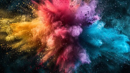 Colorful powder explosion effect wallpaper background