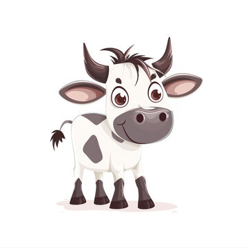 Cute Funny Cartoon Cow, Illustration for Children Book, Generative AI