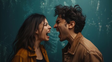 Couple argument fight and scream at each other wallpaper background