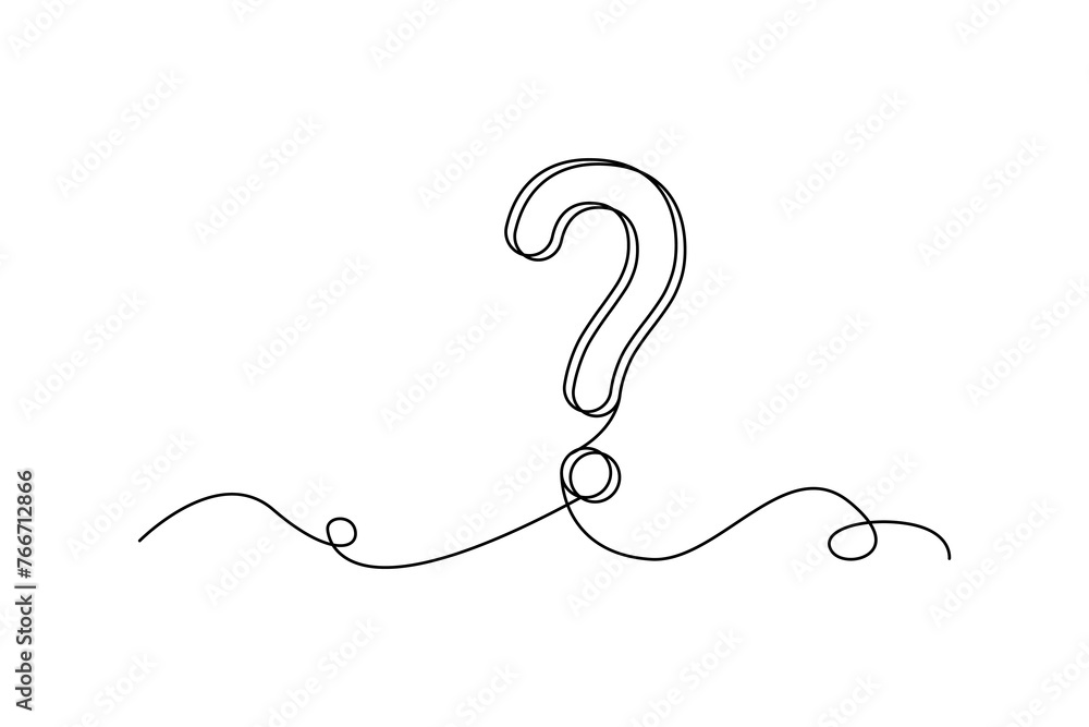 Aufkleber one line question mark design. minimalistic query symbol. conceptual inquiry sign. vector illustrati