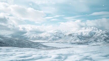 Naklejka premium Snow mountain pic winter panorama wallpaper background