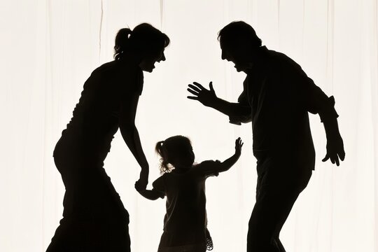 Child between quarreling parents