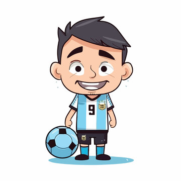 Argentina soccer sport wear cartoon vector 