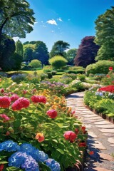Butchart Garden, A sunny day is depicted