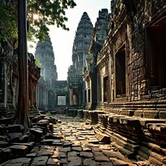 Naklejka premium the Bayon temple, Angkor Wat, Siem reap, Cambodia.
