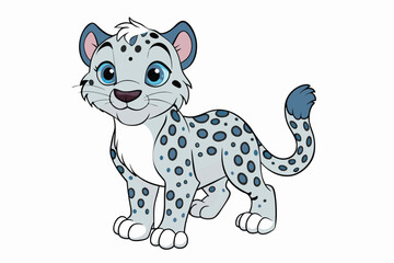 snow leopard  vector illustration