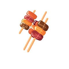 BBQ skewers icon design. Shashlik on a skewer icon.