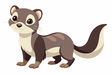 cartoon stoat vector illustration