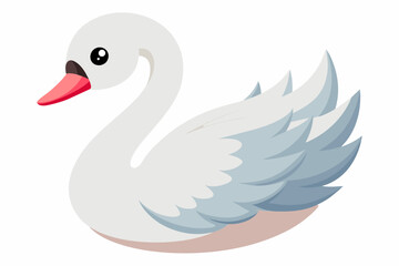 cartoon swan vector illustration