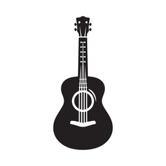 Fototapeta premium Guitar Silhouette Collection, Guitar Silhouette Art, Black and White Guitar Vector, Guitar Silhouette Ensemble, Classic Guitar Silhouette Artistry, Retro Silhouette Illustration