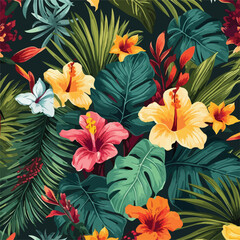 Beautiful seamless vector floral pattern spring sum