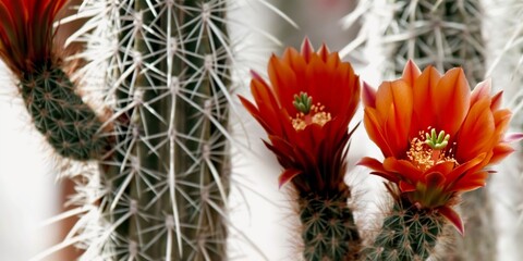Blooming cactus flowers, representing resilience and beauty in harsh conditions.