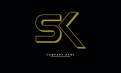 SK, KS,S, K Abstract Letters Logo Monogram