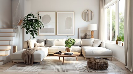 Fototapeta premium Bohemian living room interior