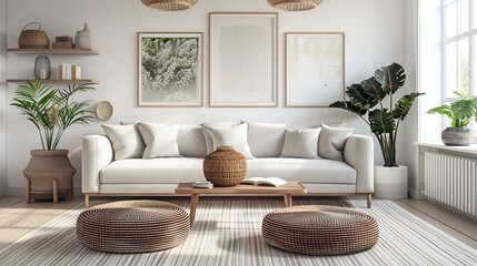 Bohemian living room interior