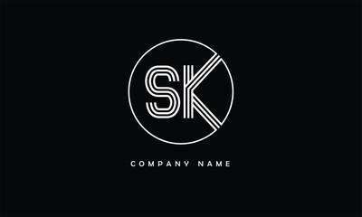 SK, KS,S, K Abstract Letters Logo Monogram