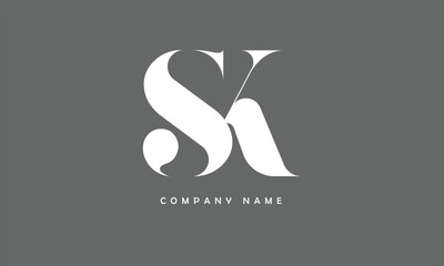 SK, KS,S, K Abstract Letters Logo Monogram