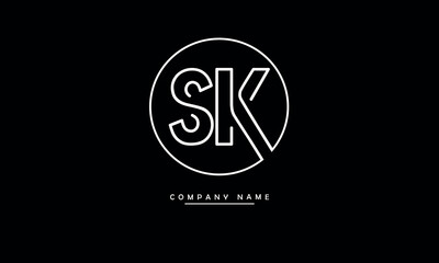 SK, KS,S, K Abstract Letters Logo Monogram