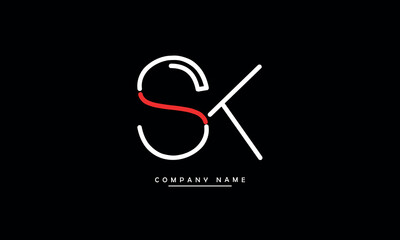SK, KS,S, K Abstract Letters Logo Monogram