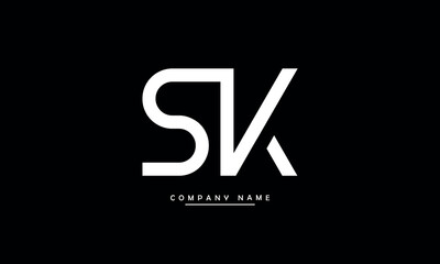 SK, KS,S, K Abstract Letters Logo Monogram
