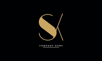 SK, KS,S, K Abstract Letters Logo Monogram