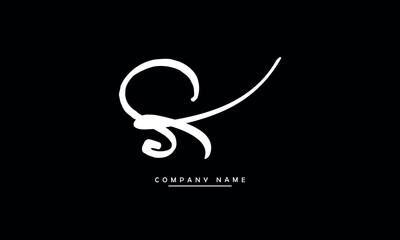 SK, KS,S, K Abstract Letters Logo Monogram