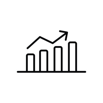 growth chart icon with white background vector stock illustration