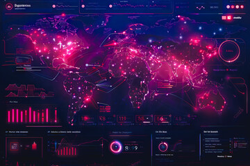 Diagram Scientific information futuristic and Technological Dashboard Map