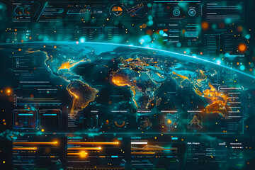 Diagram Scientific information futuristic and Technological Dashboard Map