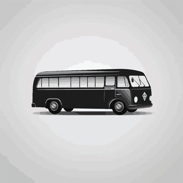 Black bus icon vector element design template carto