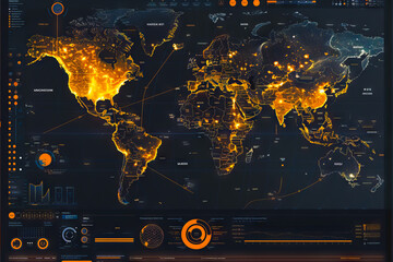 Diagram Scientific information futuristic and Technological Dashboard Map