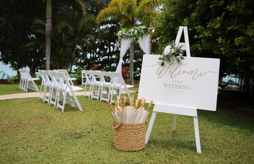 Wedding set up on Headland at Airlie Beach, Queensland, Australia