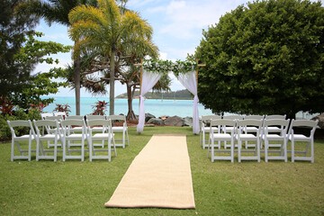 Wedding set up on Headland at Airlie Beach, Queensland, Australia