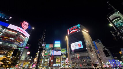 Night in Shibuya city, Tokyo, Japan