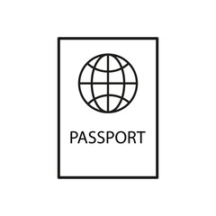 International passport icon. Global travel document symbol. Border crossing identification. Legal traveler ID. Vector illustration. EPS 10.